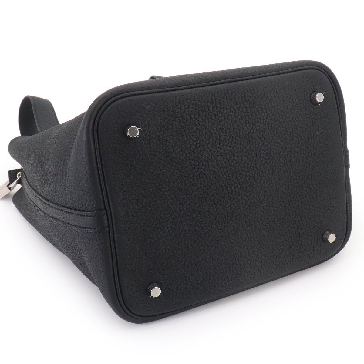 Picotin Lock MM Hand Bag Taurillon Clemence Black Purse