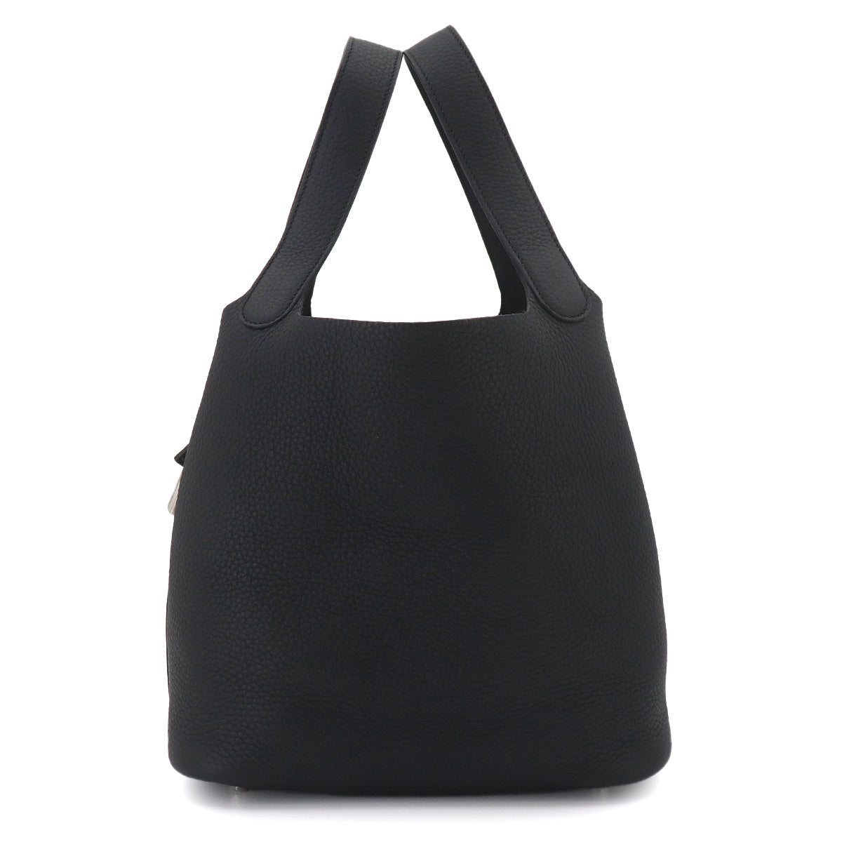 Picotin Lock MM Hand Bag Taurillon Clemence Black Purse