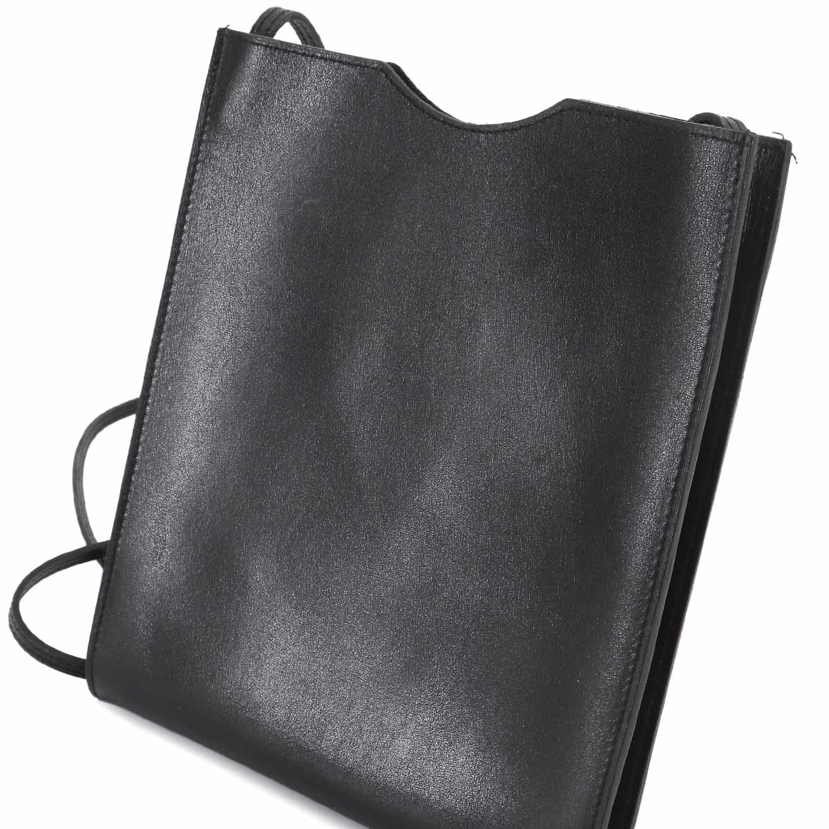 Onimaitou Shoulder Bag Box calf Black Purse Pochette