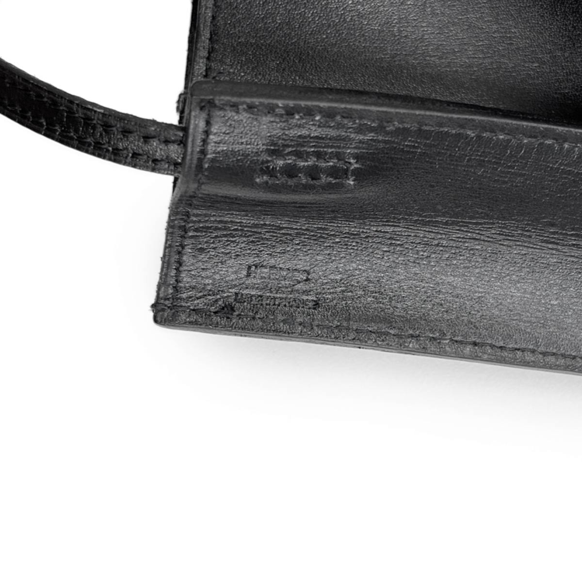 Onimaitou Shoulder Bag Box calf Black Purse Pochette