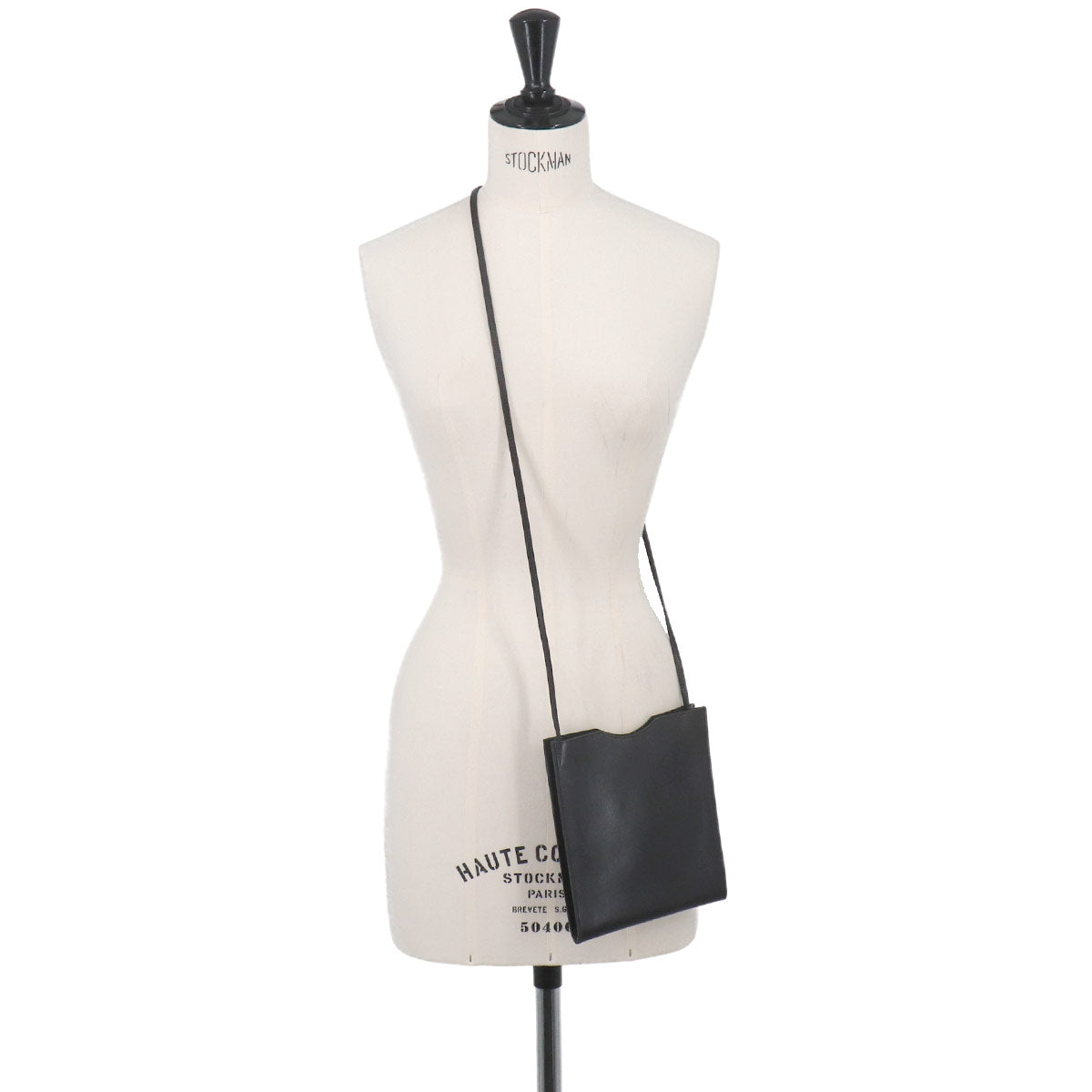 Onimaitou Shoulder Bag Box calf Black Purse Pochette