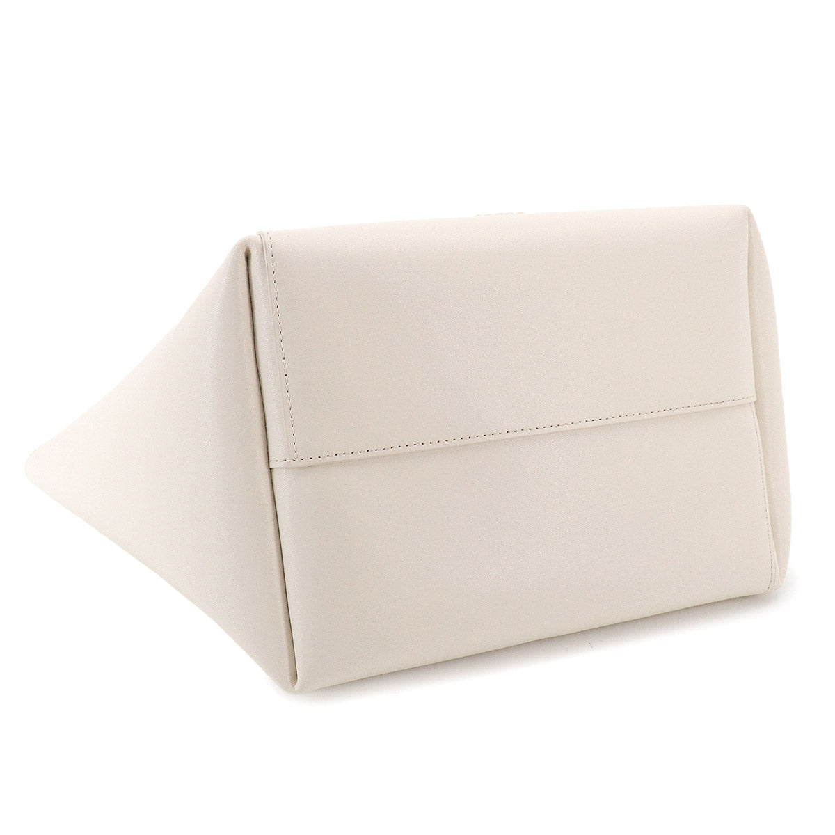Tote Bag Leather White Pouch