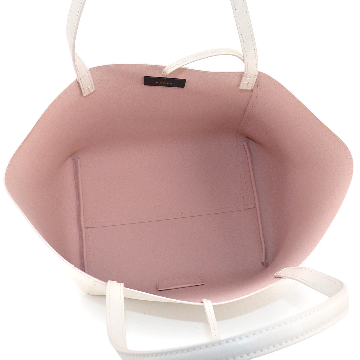 Tote Bag Leather White Pouch