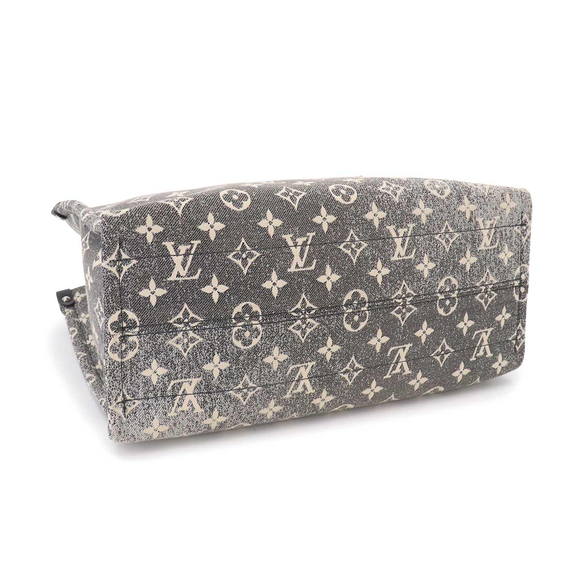 Monogram Jacquard Denim Onthego MM Tote Shoulder Bag
