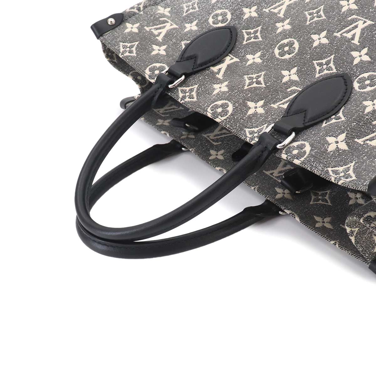 Monogram Jacquard Denim Onthego MM Tote Shoulder Bag