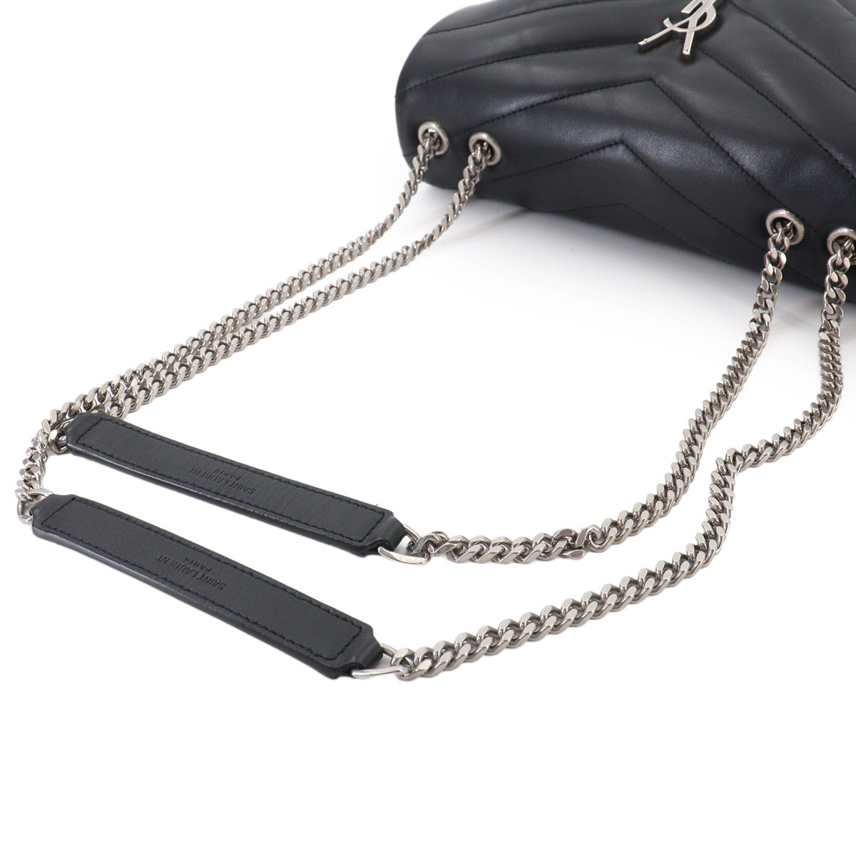 Loulou Small Chain Shoulder Bag Leather BLack 494699