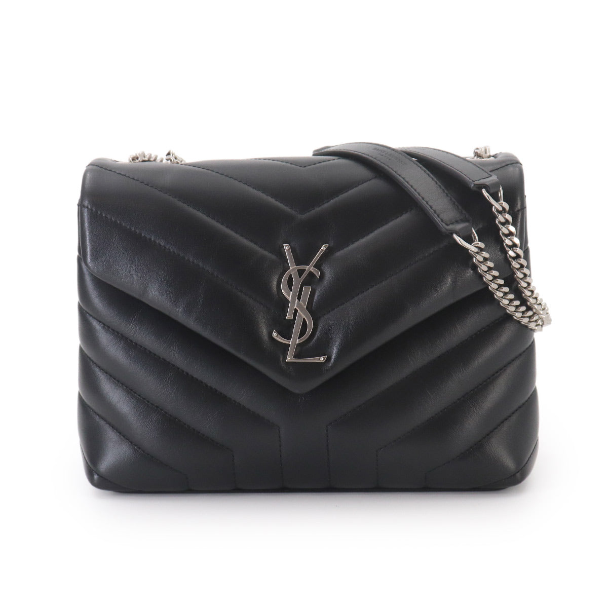 Loulou Small Chain Shoulder Bag Leather BLack 494699