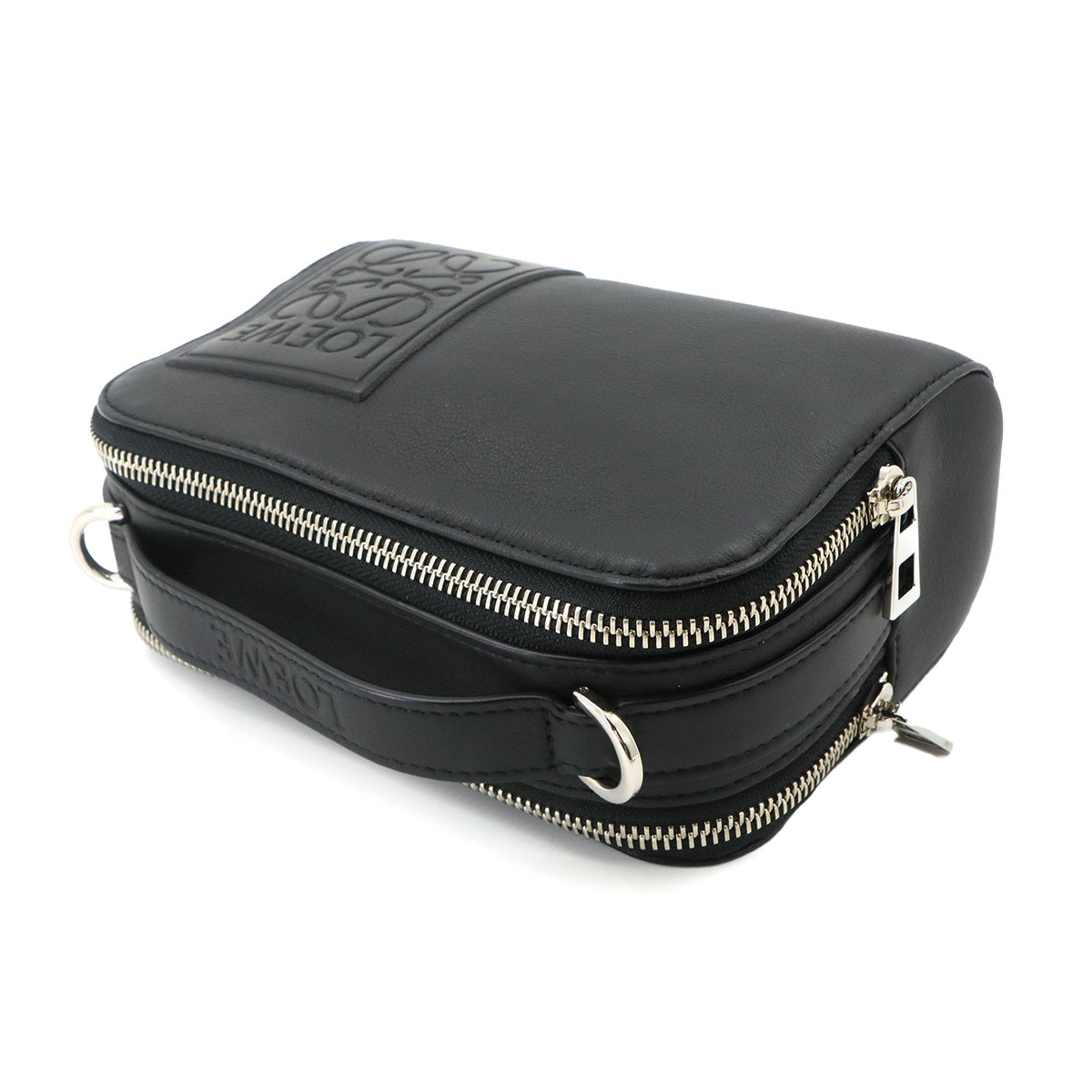 Mini crossbody camera Bag Hand Shoulder Bag Leather Black Anagram