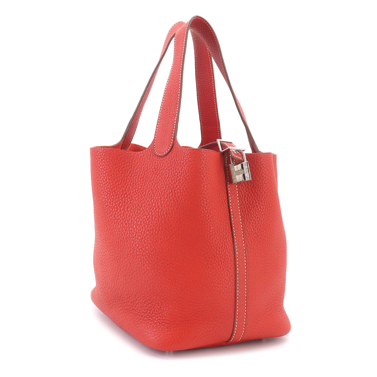 Picotin Lock MM Hand Bag Taurillon Clemence Sanguine