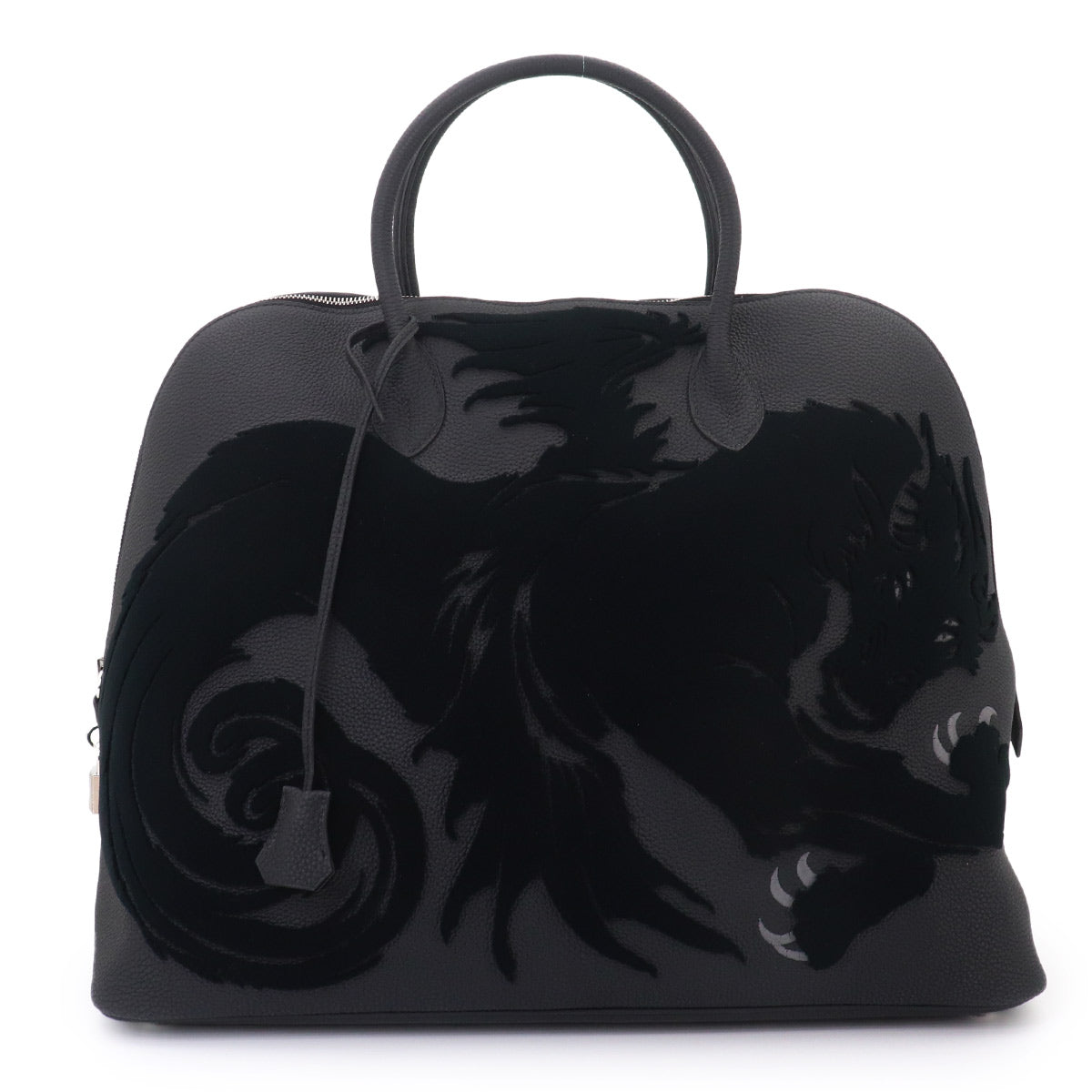 Bolide 1923 Chimeres Dragon Hand Bag Togo Velvet Black Blue lin