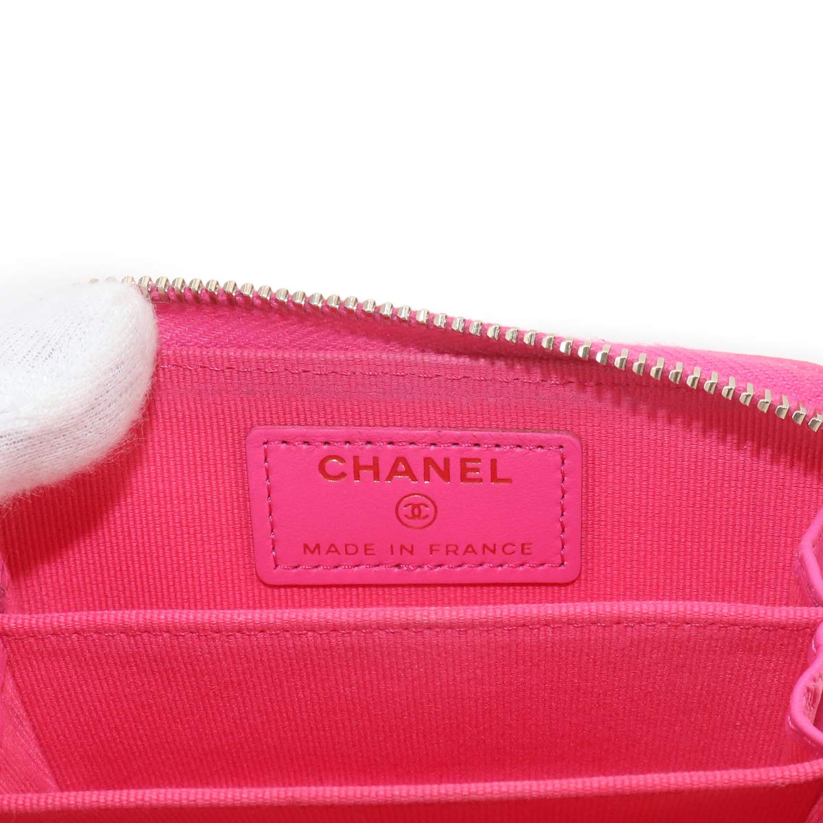Matelasse Classic Zipped Coin Purse Leather Pink AP0216