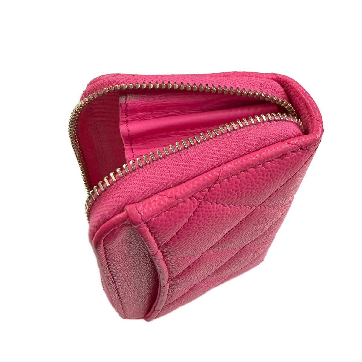 Matelasse Classic Zipped Coin Purse Leather Pink AP0216