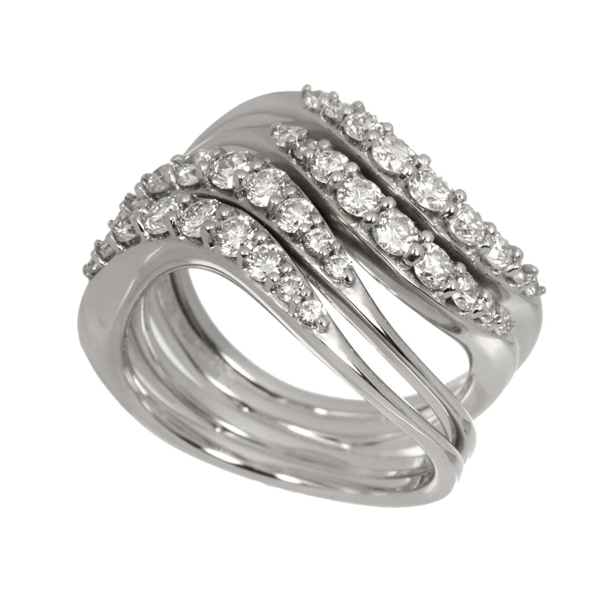 Diamond 1.23ct Ring 18K WG 750 Size7.25(US)