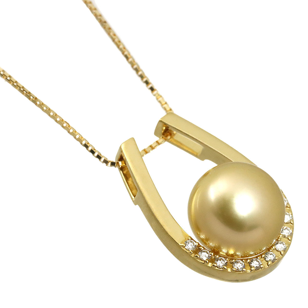 South Sea pearl 10.6mm Diamond 0.10ct Necklace 18K YG 750