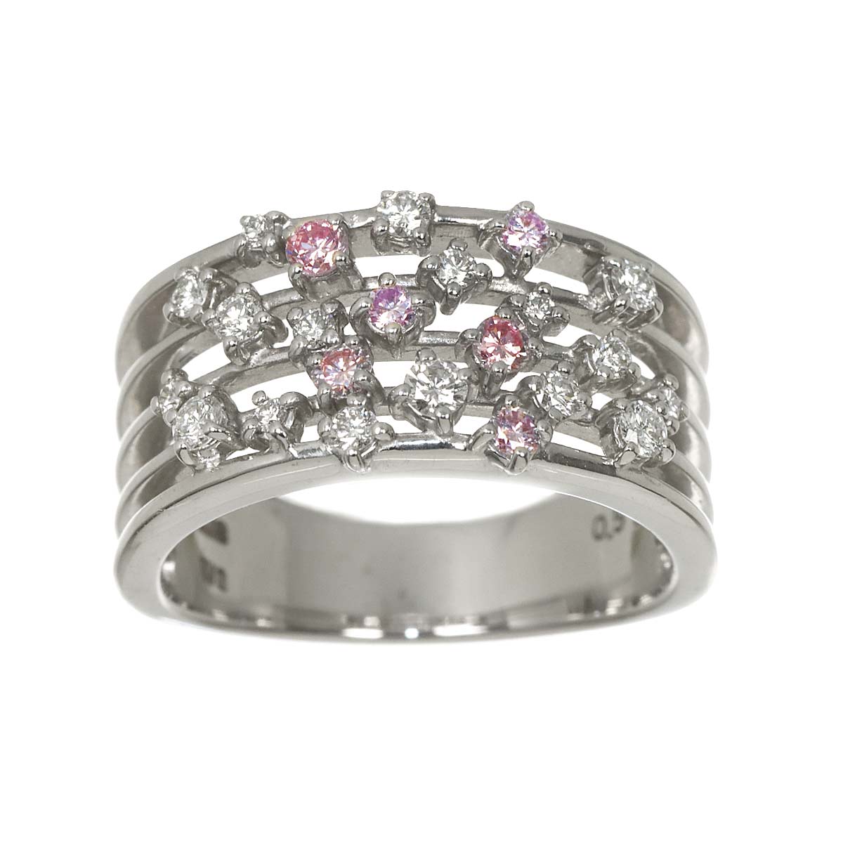 Pink Diamond 0.51ct Ring 18K White Gold 750 Size7.25-7.5(US)