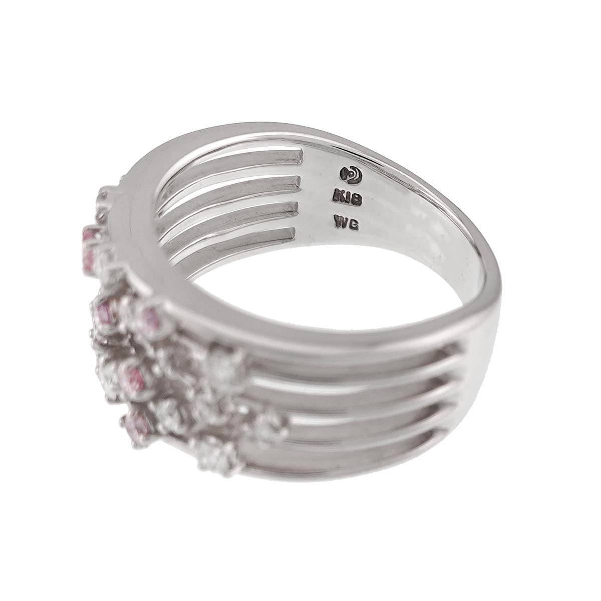 Pink Diamond 0.51ct Ring 18K White Gold 750 Size7.25-7.5(US)