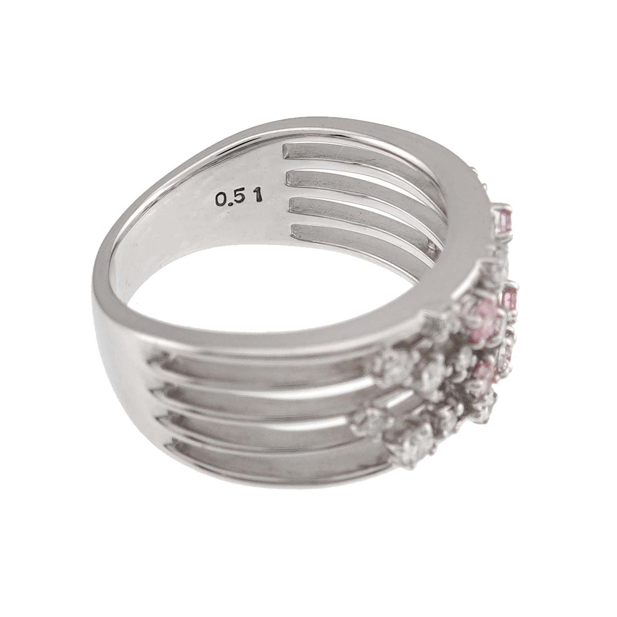 Pink Diamond 0.51ct Ring 18K White Gold 750 Size7.25-7.5(US)