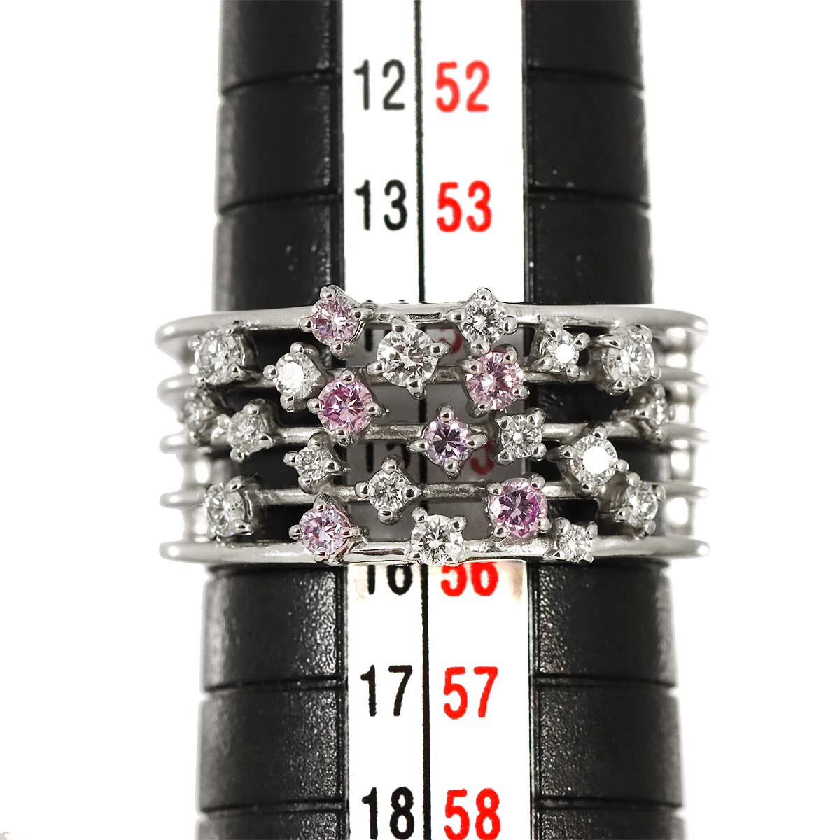 Pink Diamond 0.51ct Ring 18K White Gold 750 Size7.25-7.5(US)
