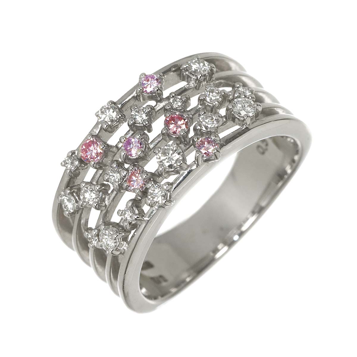 Pink Diamond 0.51ct Ring 18K White Gold 750 Size7.25-7.5(US)