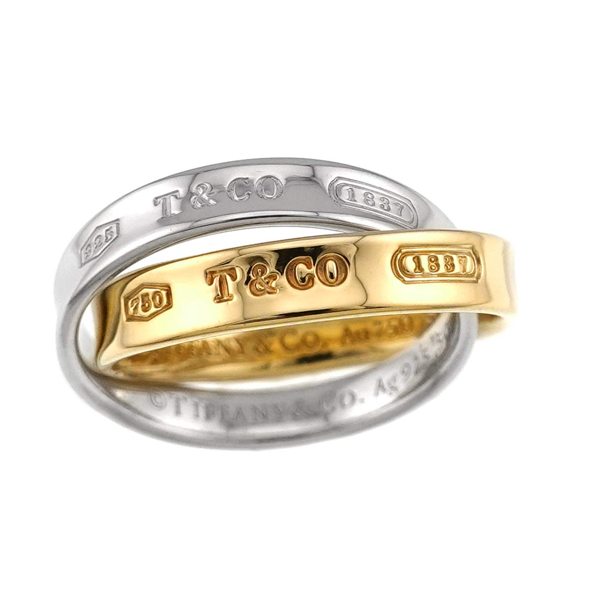 1837 Interlocking Ring 18K YG 750 SV 925 size5.25(US)