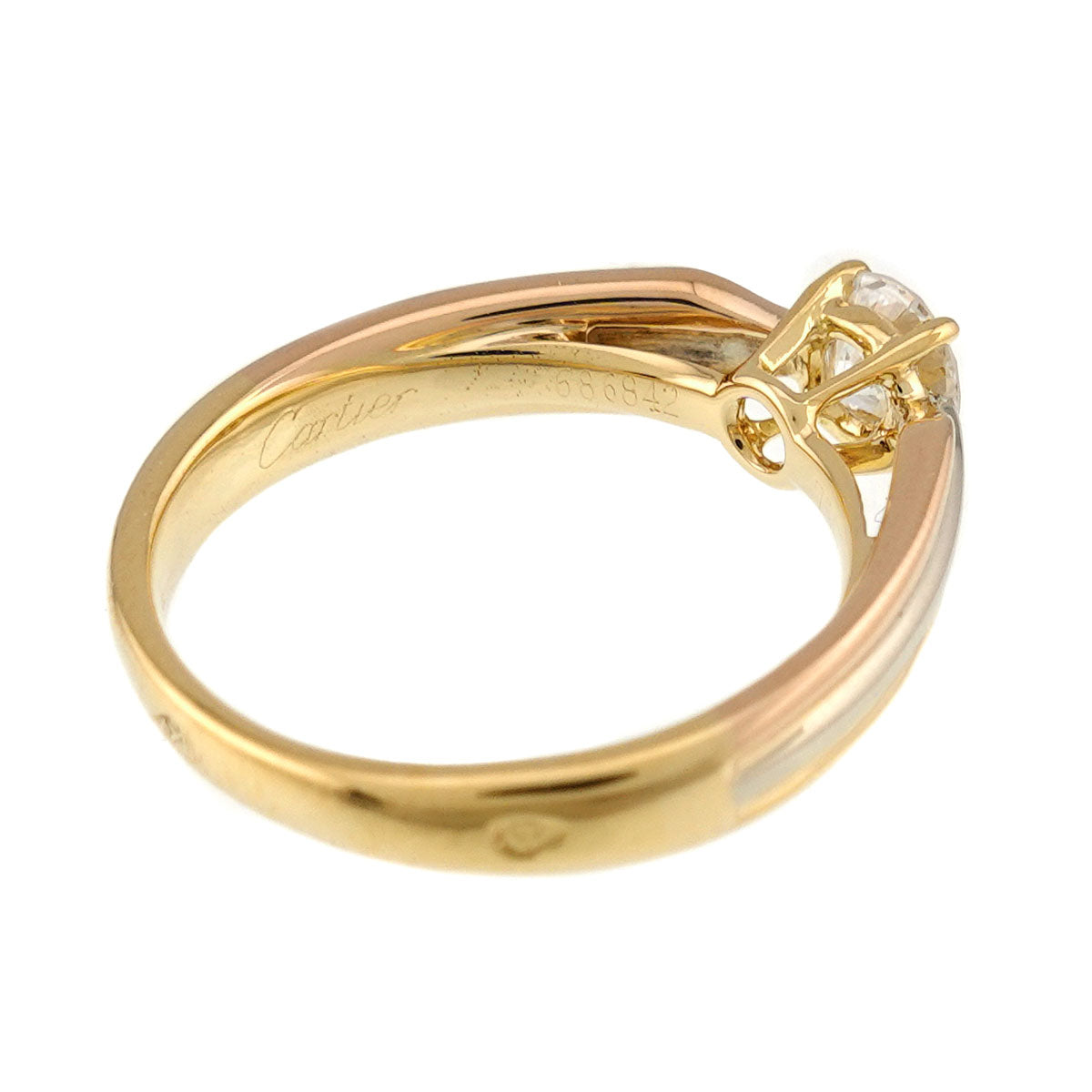 Trinity Solitaire Diamond 0.34ct Ring 18K 750 Size47 4-4.5(US)