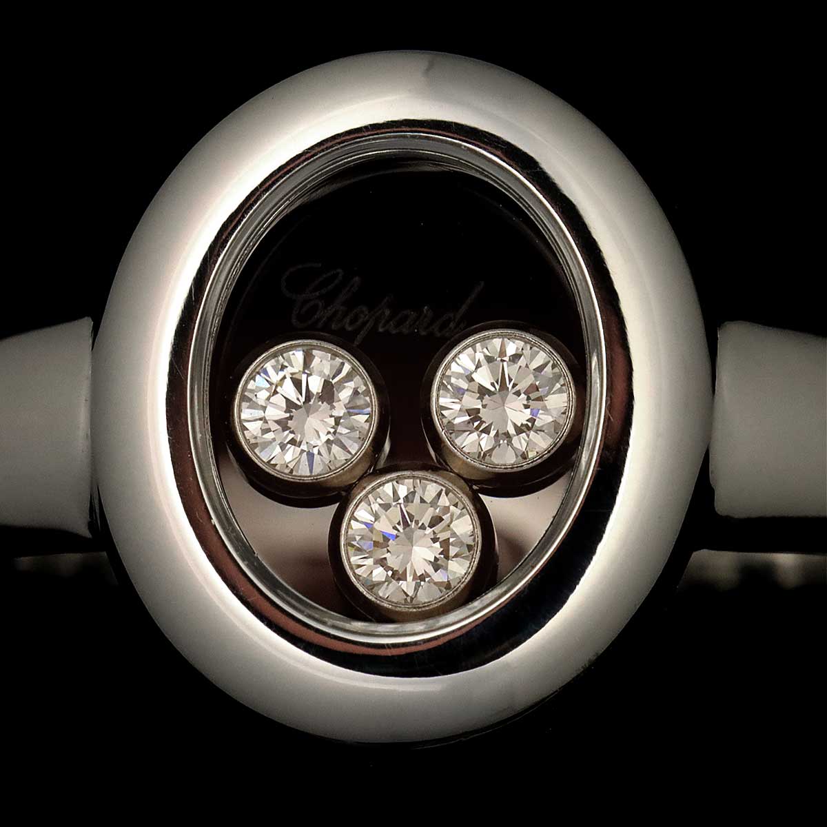 Happy Diamond Ring 18K WG 750 Size5-5.25(US)