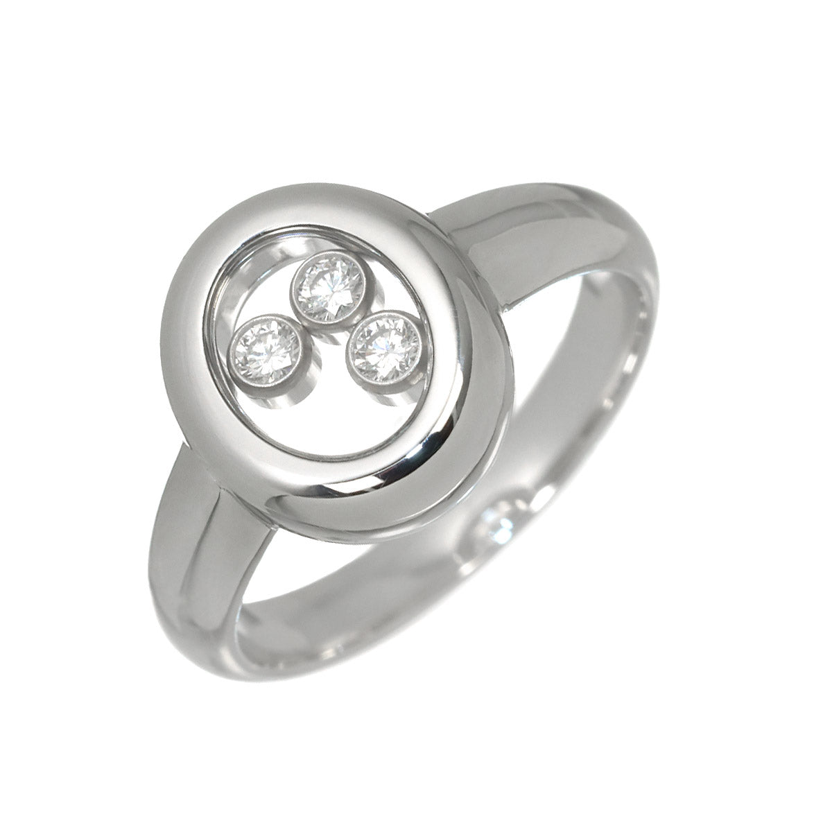 Happy Diamond Ring 18K WG 750 Size5-5.25(US)