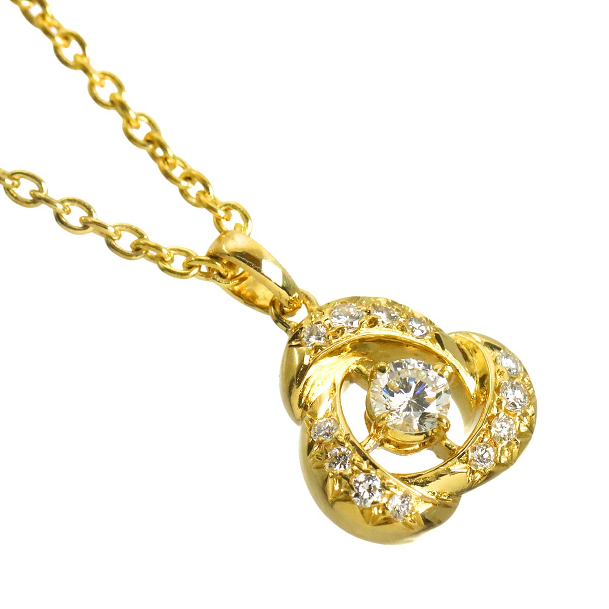 Diamond Necklace 18K Yellow Gold 750