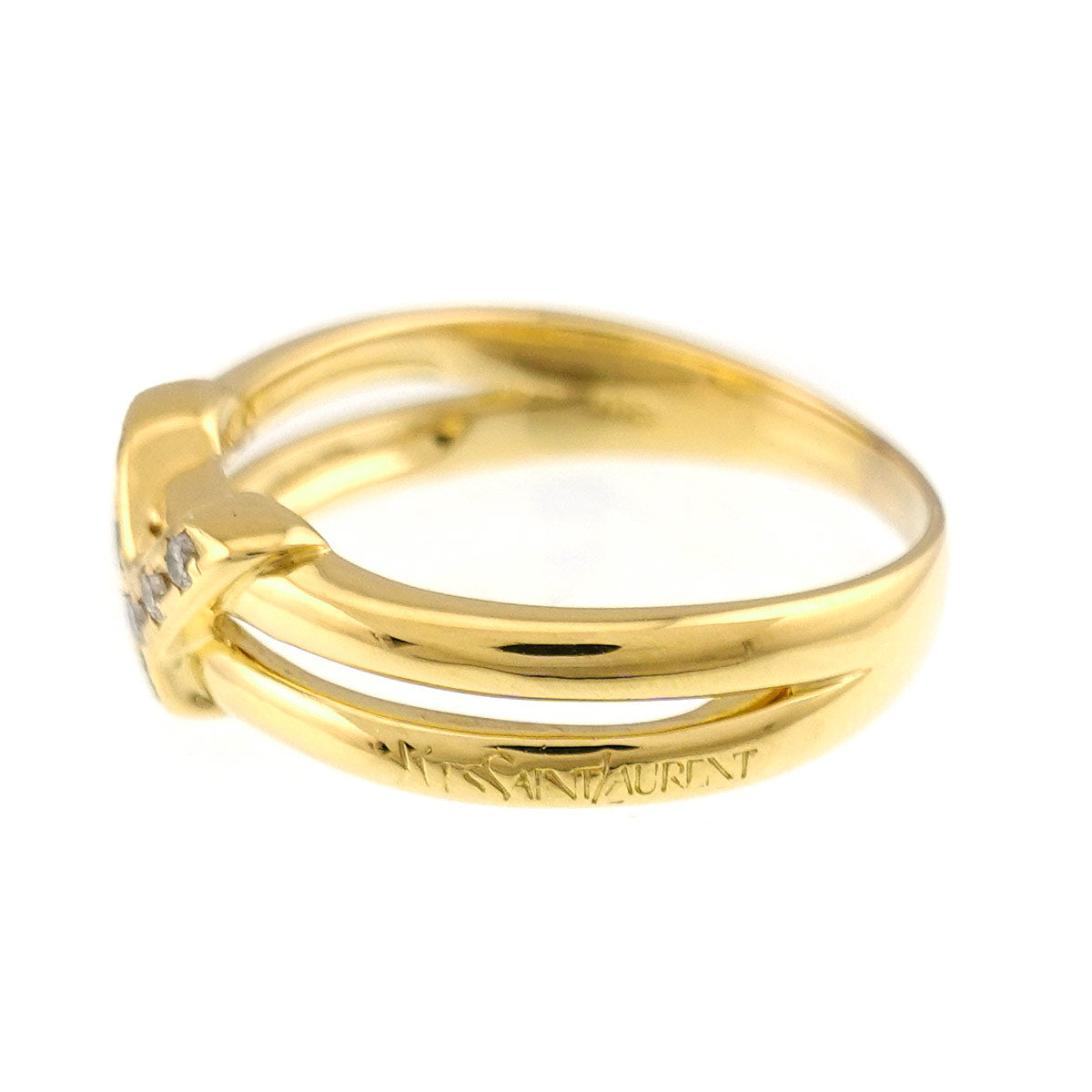 Diamond 0.03ct Initial Y Ring 18K YG 750 size7.75-8(US)