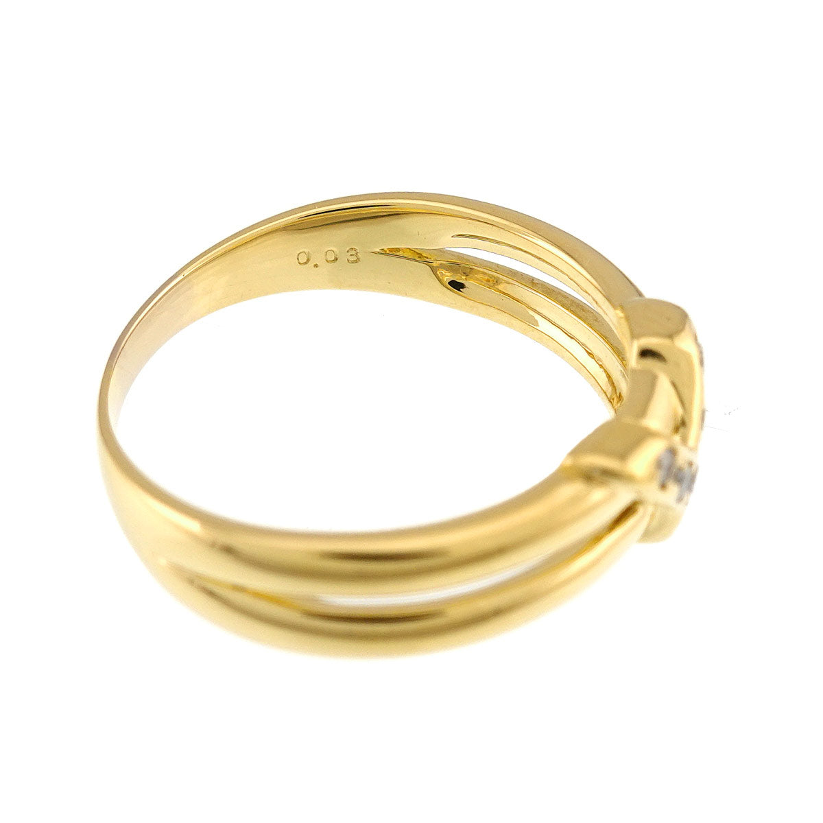 Diamond 0.03ct Initial Y Ring 18K YG 750 size7.75-8(US)