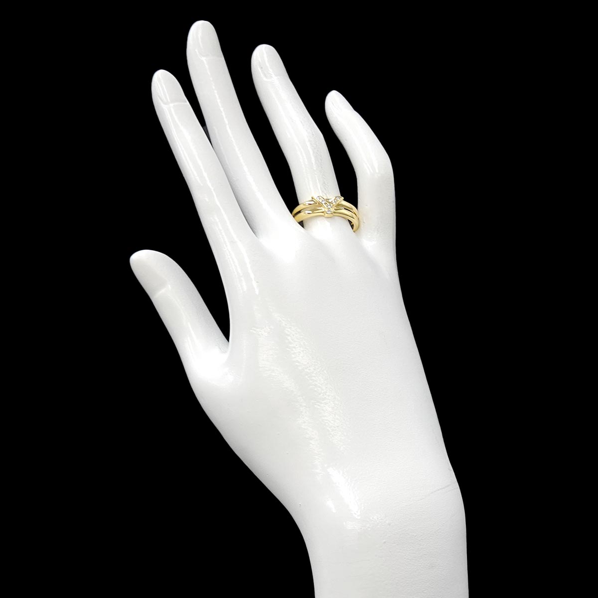 Diamond 0.03ct Initial Y Ring 18K YG 750 size7.75-8(US)