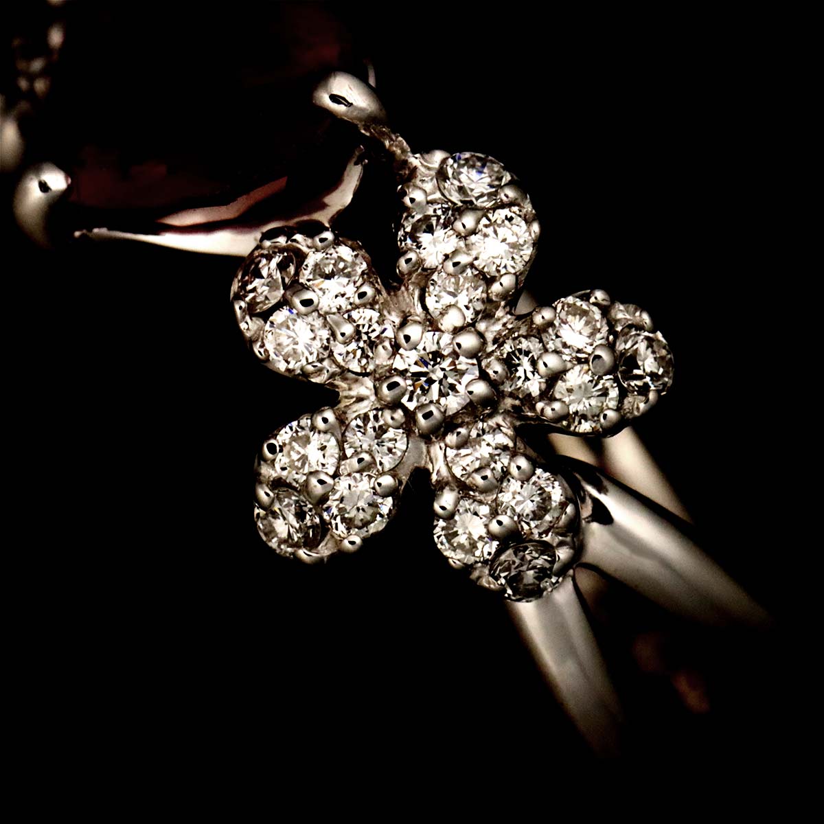 Ruby 1.43ct Diamond Ring 18K WG 750 Size5.5-5.75(US)