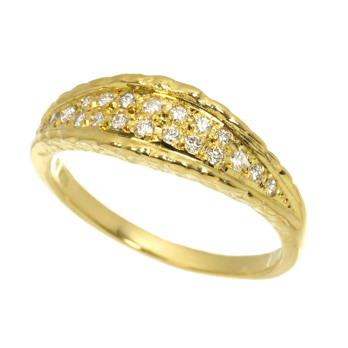 Diamond 0.21ct Ring 18K YG 750 Size6.75(US)
