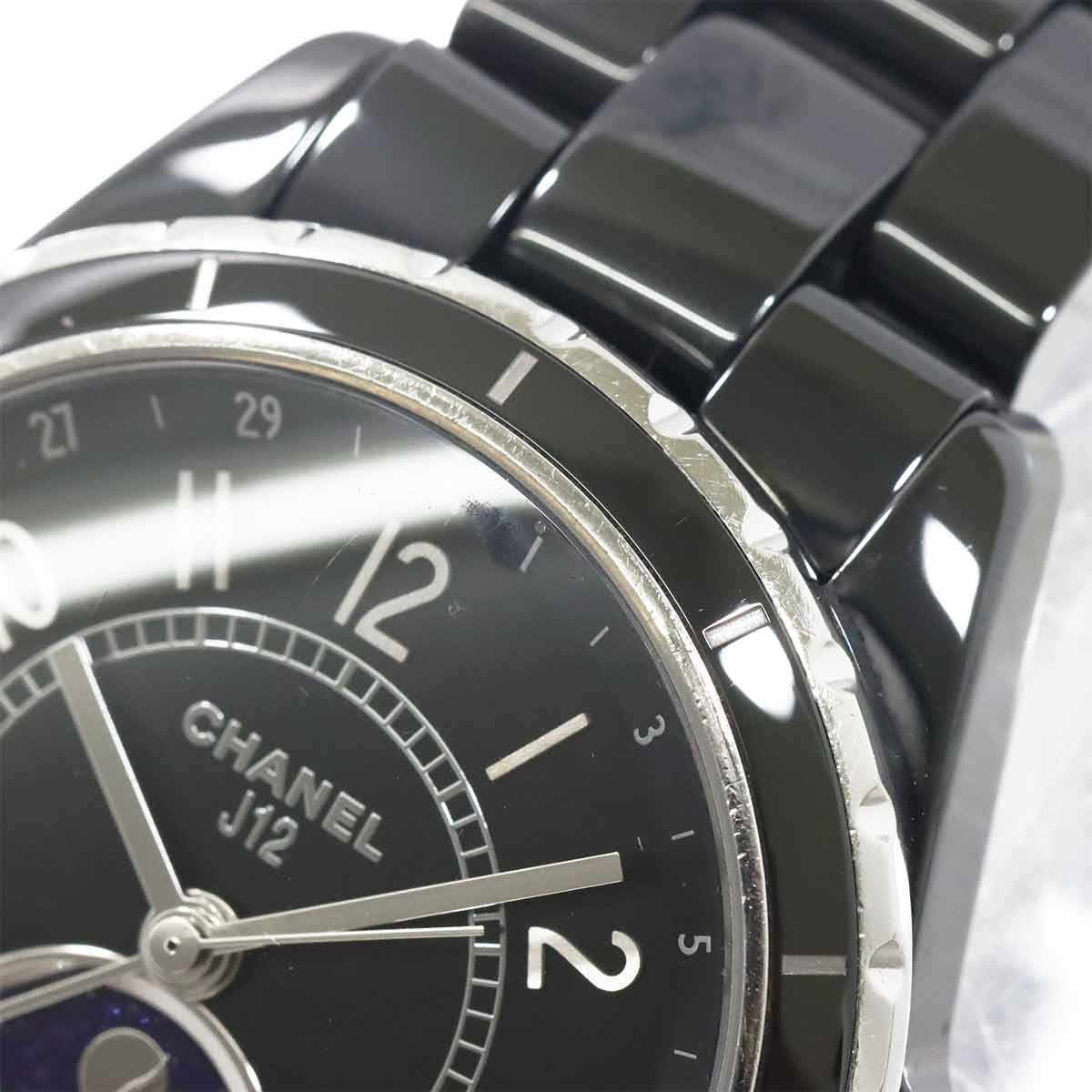 J12 Phase De Lune H3406 Moon phase Automatic Black Dial Mens