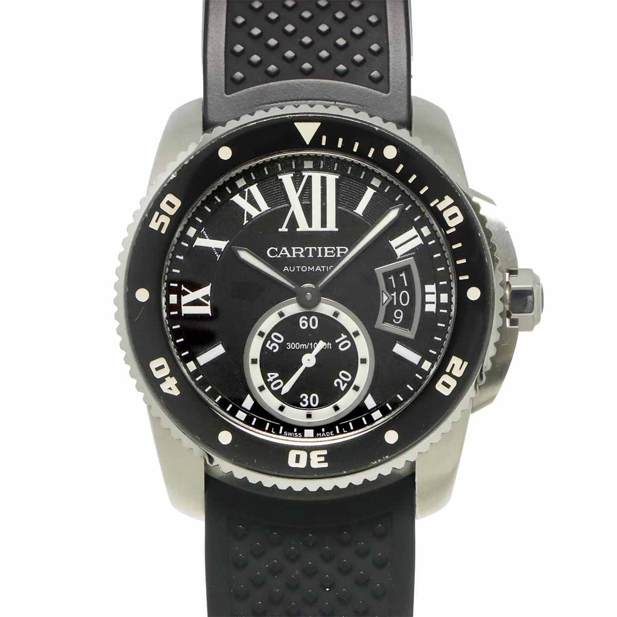 Calibre de Cartier Diver W7100056 Date Black Dial Mens Watch