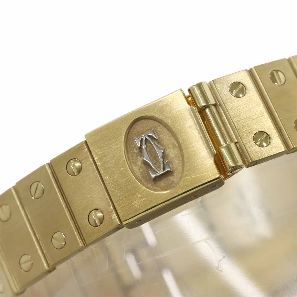 Cartier Santos Round Two Tone 750 YG Quartz White Dial Boys