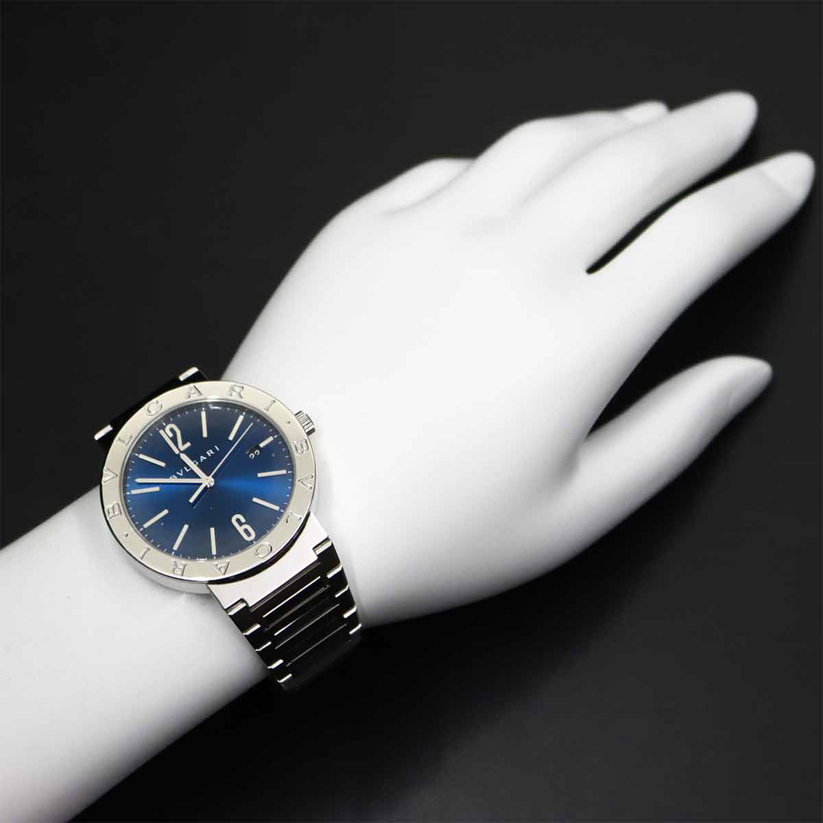 BVLGARIBVLGARI BB41S Automatic Date Blue Dial Mens Watch