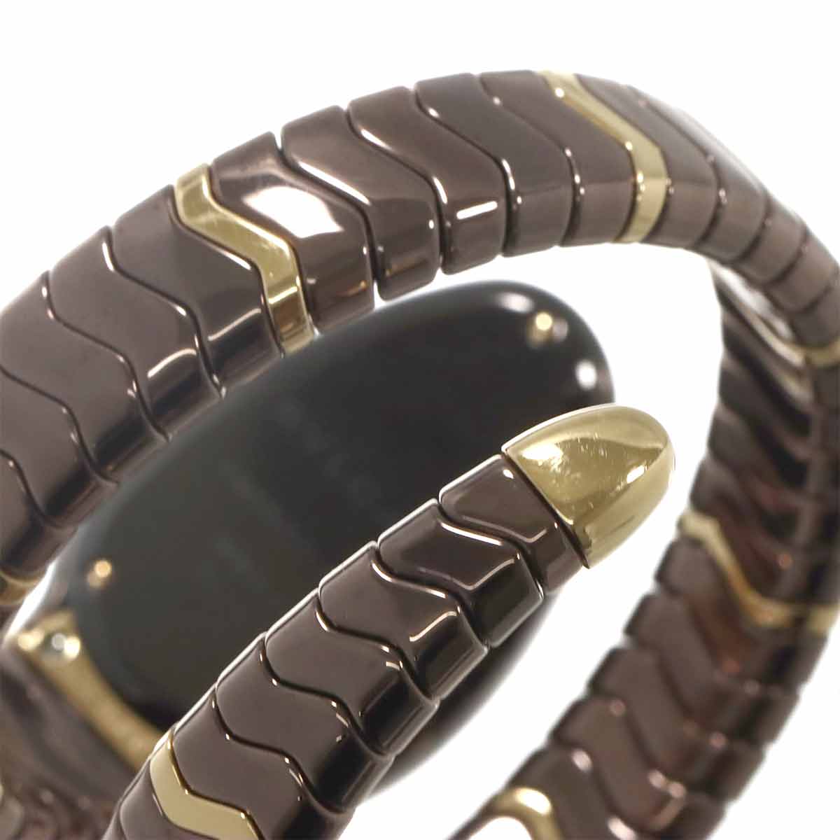 Serpenti SPC35BG Quartz K18PG Ceramic Ladies Watch