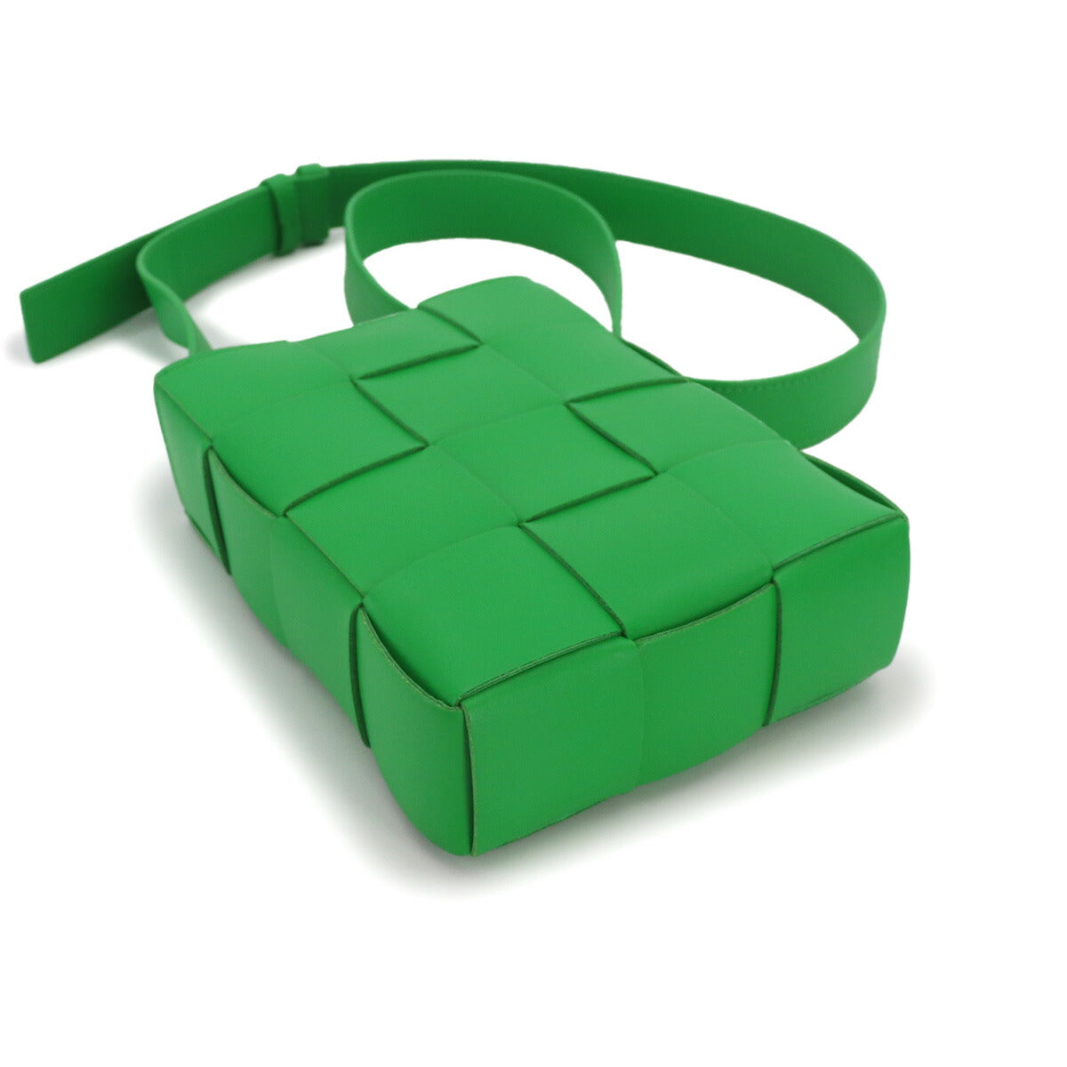 Intrecciato Mini Cassette Shoulder Bag Green 729298