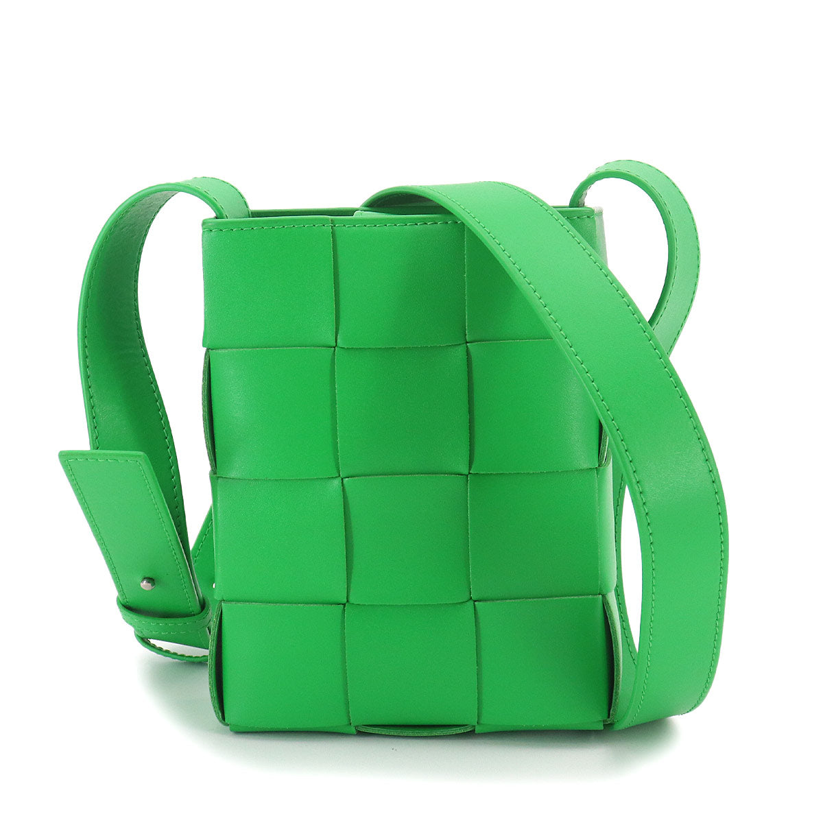 Intrecciato Mini Cassette Shoulder Bag Green 729298