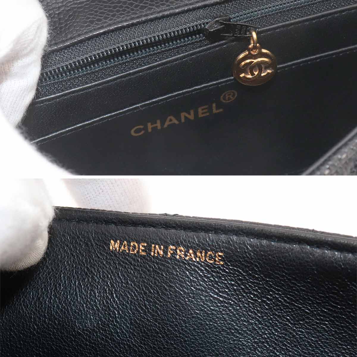 Diana Matelasse 22 Chain Shoulder Bag Leather Black