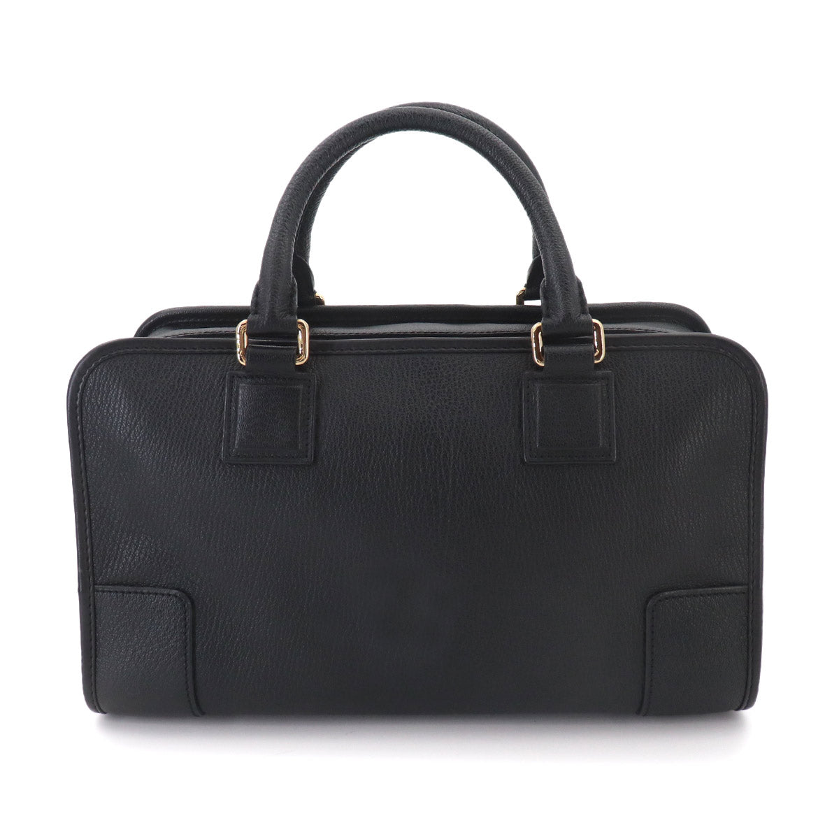 Amazona 28 Hand Bag Leather Black Anagram Purse