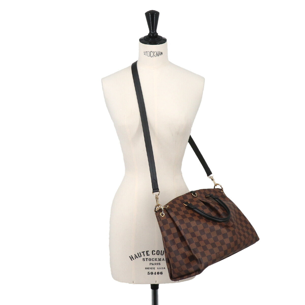 Damier Odeon MM Tote Shoulder Bag Ebene Black N45283