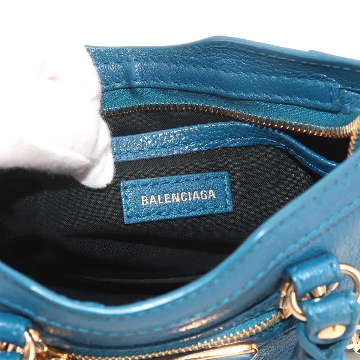 Classic Nano City 2way Hand Shoulder Bag 505982 Blue Purse