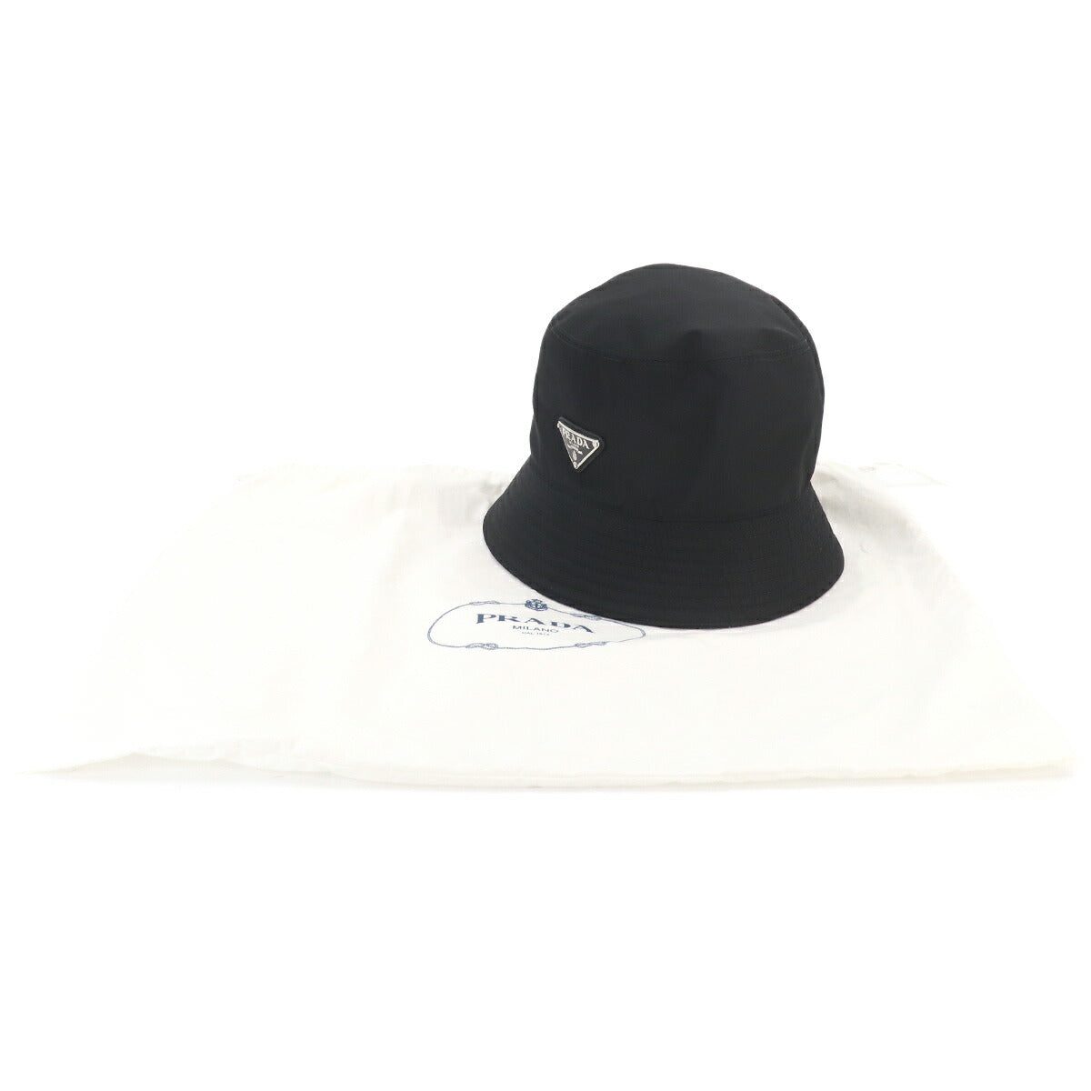 Bucket Hat Polyamide Nylon Black S 1HC137 Triangle Logos