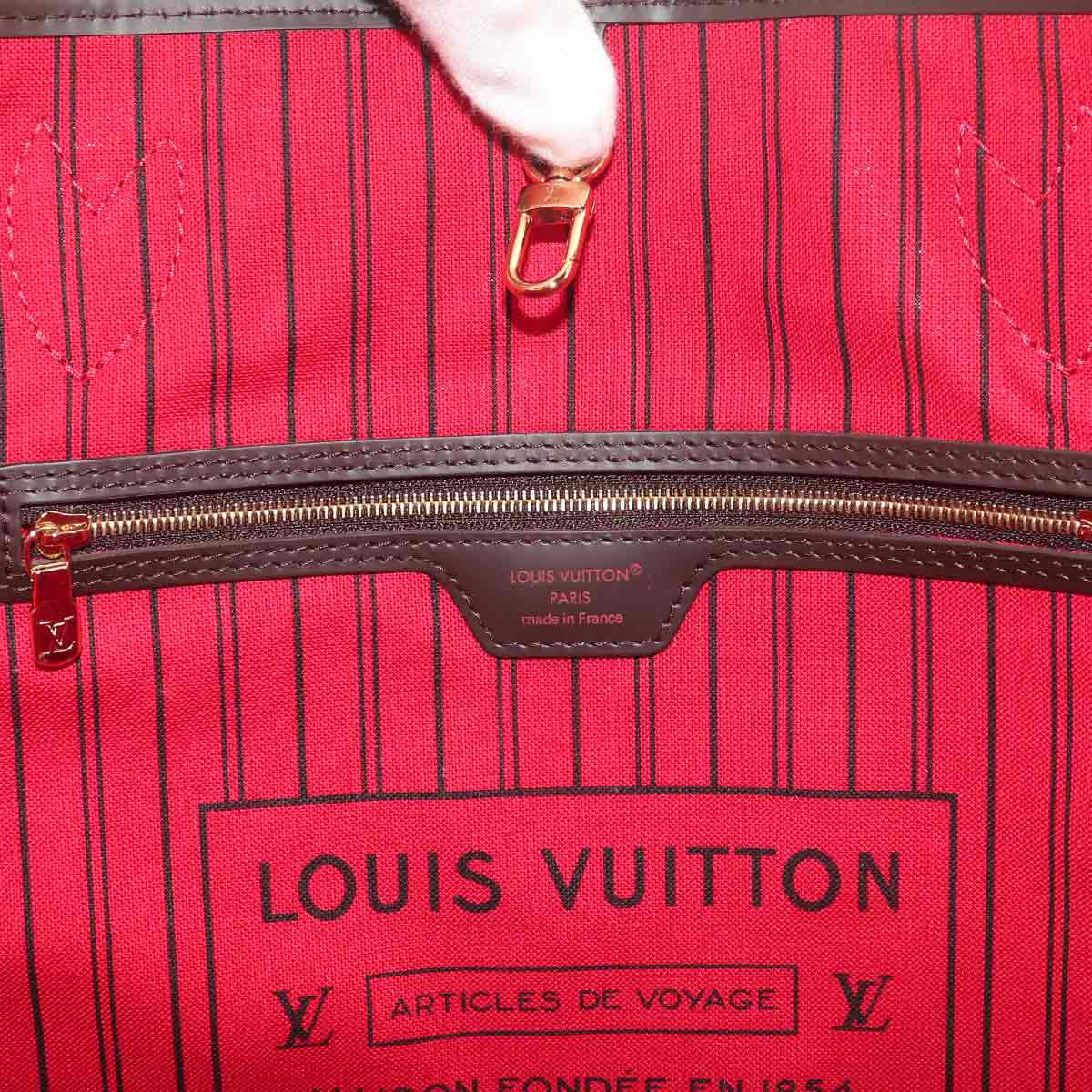 Damier Neverfull MM Tote Bag Ebene Cerise N40599 Purse