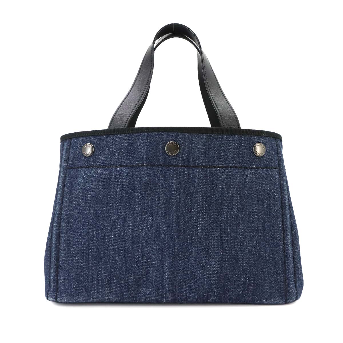 2way Hand Shoulder Bag Denim Leather Blue Black 1BG311 Purse