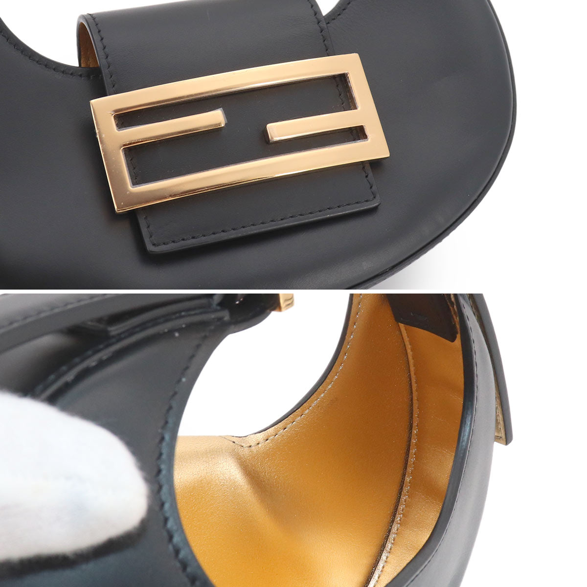 Mini Cookie Hand Bag Leather Black 8BS065