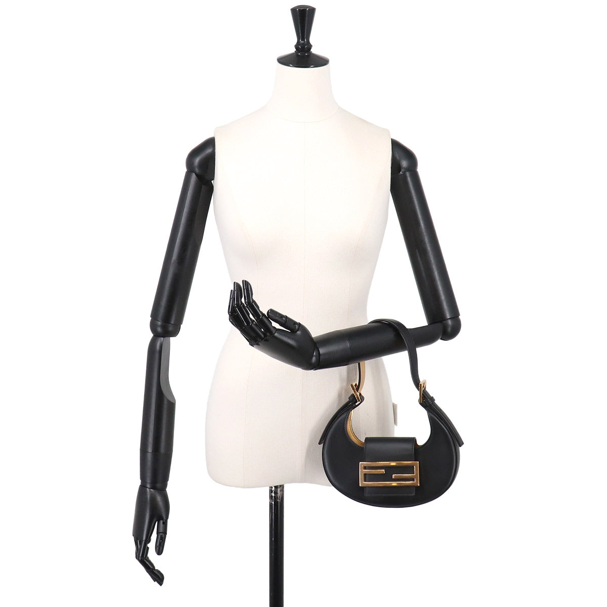 Mini Cookie Hand Bag Leather Black 8BS065
