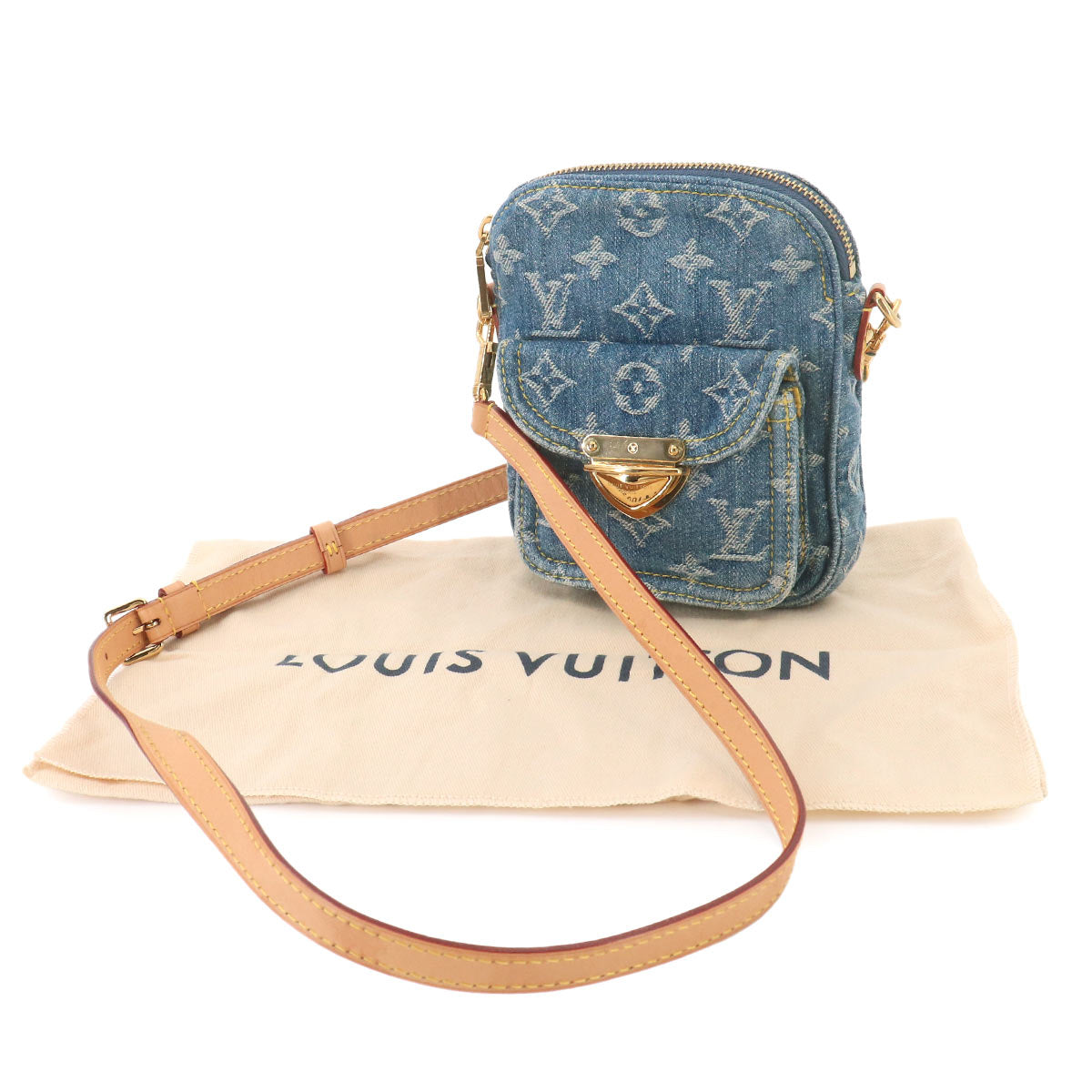 LV Remix Monogram Denim Fairfax Pochette Shoulder Bag